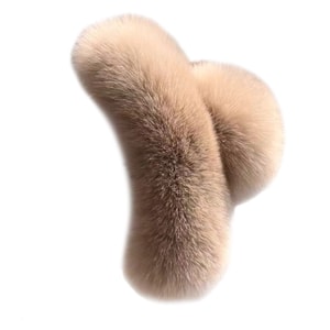 [중국 직배송] HSPM 프랑스 스타일 고급 상어 클립 헤어밴드, 대형, 천연 토끼털 플러시 집게, 갈색, 대형, 1개