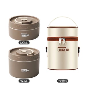 LunchBox 보온 도시락통, 유아용 도시락통, 밥그릇, 통풍구가 있는 전자레인지용, 2겹 식품 등급 도시락통, 피크닉 도시락통, 2팩 + 보온 가방