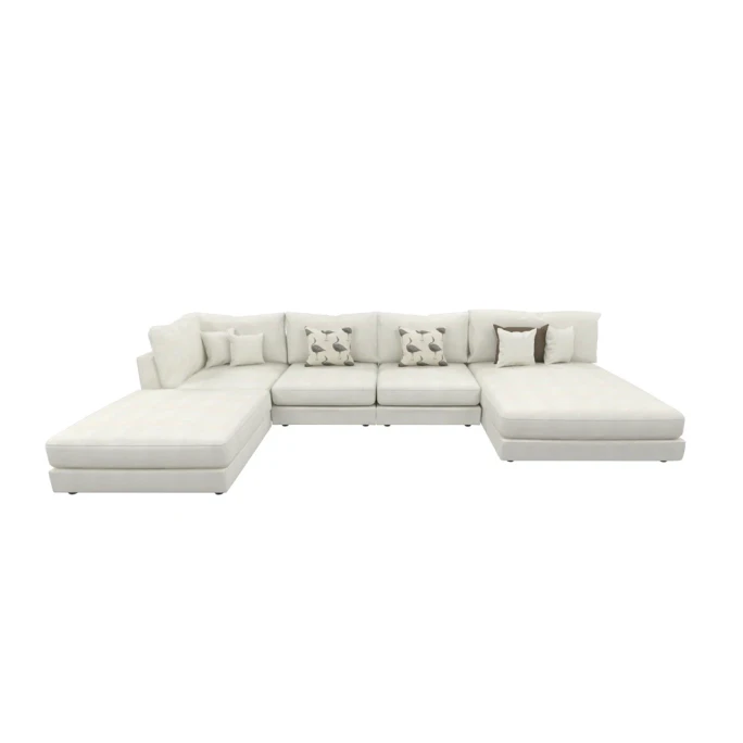 Juso Home The Snowdrift Sectional Sofa 5 Piece Set White