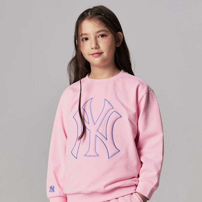 Unisex Kids Basic Big Logo Sweatshirt NY Yankees Pink 110