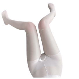 New product sexy open crotch stockings thin one size white