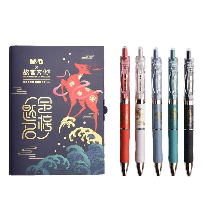 5Pcs Gel Pens 0.5mm Bullet Tip Retractable Box Pack FBMQC