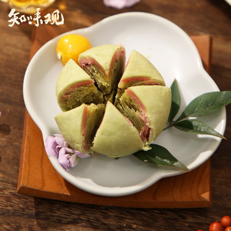 [ Direct Mail]  Four Seasons Lotus Pastry 100g*2 Boxes (Total 4 pcs) - Hangzhou Traditional Pastry, Chinese Delicacy Gift, Tea Time Snack, New Year Gift 4