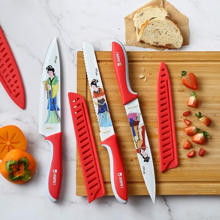  JOURMET 24 件套红楼梦十二美人系列套装高级不锈钢厨房刀具彩色刀具套装 6