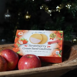 日本NIKKO日光 Sand Gaufrette法式奶油夹心薄脆松饼  三明治威化饼干 草莓味 10枚 80g