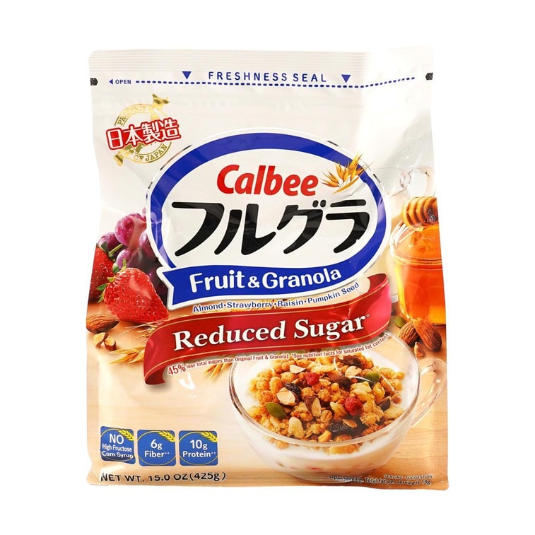 日本CALBEE卡乐比 Frugra富果乐 营养水果谷物燕麦片 减糖款 350g 即食冲饮代餐 7