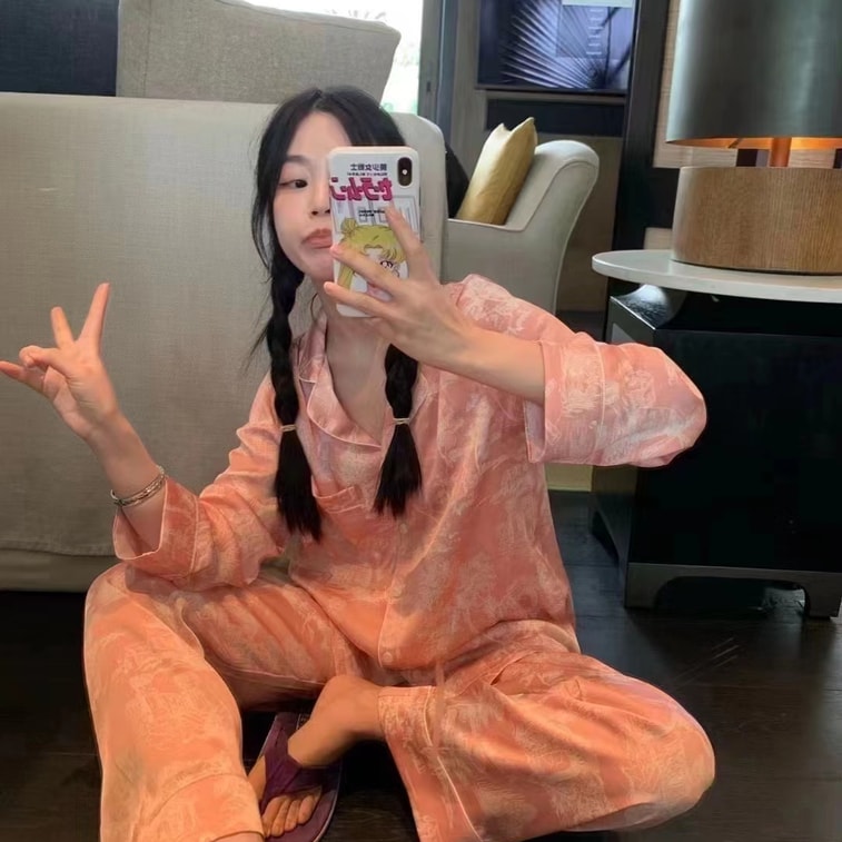 chinese brand missponyo silk fabrics loungewear L 3
