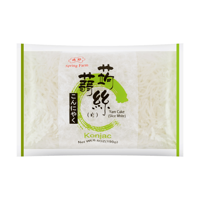 蒟蒻山药蛋糕片 白色, 6.6 盎司 【低卡路里且饱腹】 【适用于凉拌菜、炒菜和火锅】