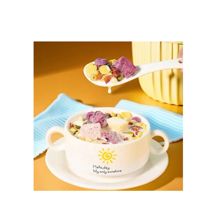 美粥食客 草莓 奇亞籽 優格堅果 優格烘焙水果麥片 即食沖飲代餐(3種口味混合裝共300g) 5