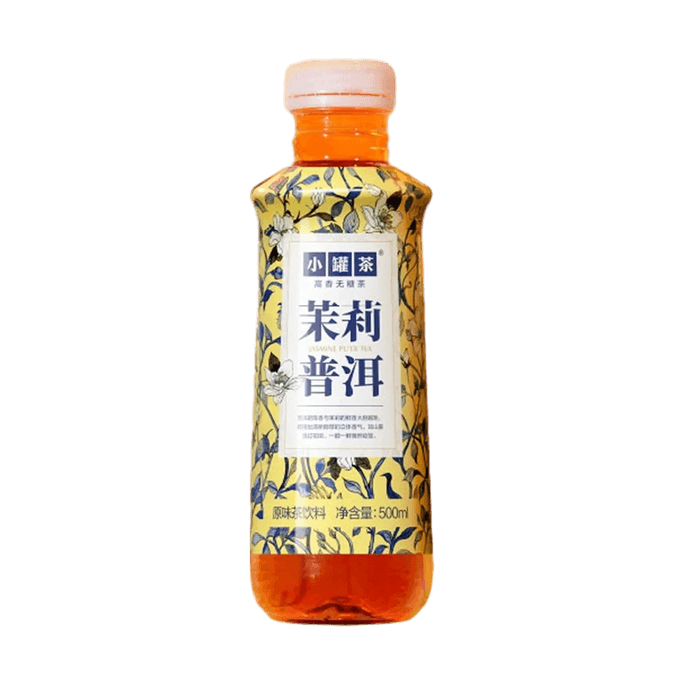 무설탕 자스민 보이차 녹차, 473ml (16.9 fl oz)【설탕 0g, 지방 0g, 칼로리 0】
