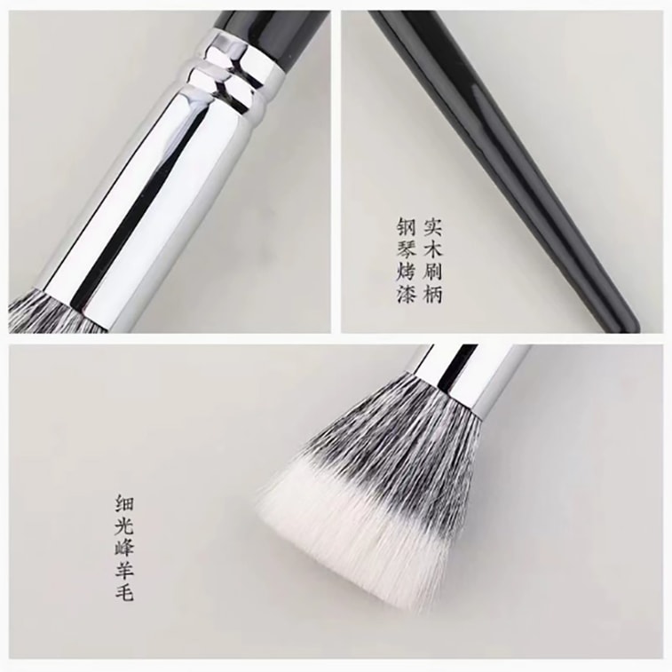 노바글로우(미국) 제품으로, 왕오우의 메이크업 아티스트가 사용하는 것과 동일한 플랫탑 스티플링 브러시 세트입니다. 블렌딩과 자연스러운 메이크업 연출을 위한 양모 소재의 낫 모양 스티플링 블러셔 브러시와 메이크업 고정을 위한 양모 컨투어링 브러시가 포함되어 있습니다. (총 2개) 8