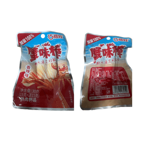 차오푸와 게맛 스틱, 손으로 뜯은 게살 스틱, 저지방 간편 해산물 스낵, 매운맛, 150g, 공식 신제품, 5개입