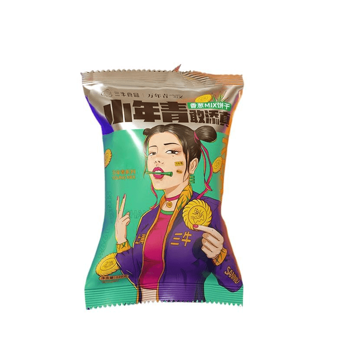 Small Round Biscuit Onion Oil Salty 120g*4 Packs