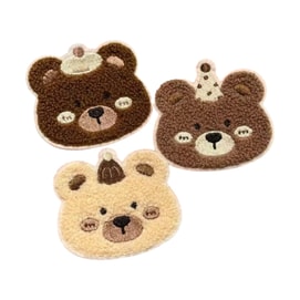 Hat Little Bear Traceless Velcro Cute Short Hair Side Hair Simple Girl's Hair Sticky Hair Accessory - 3-piece 1Set