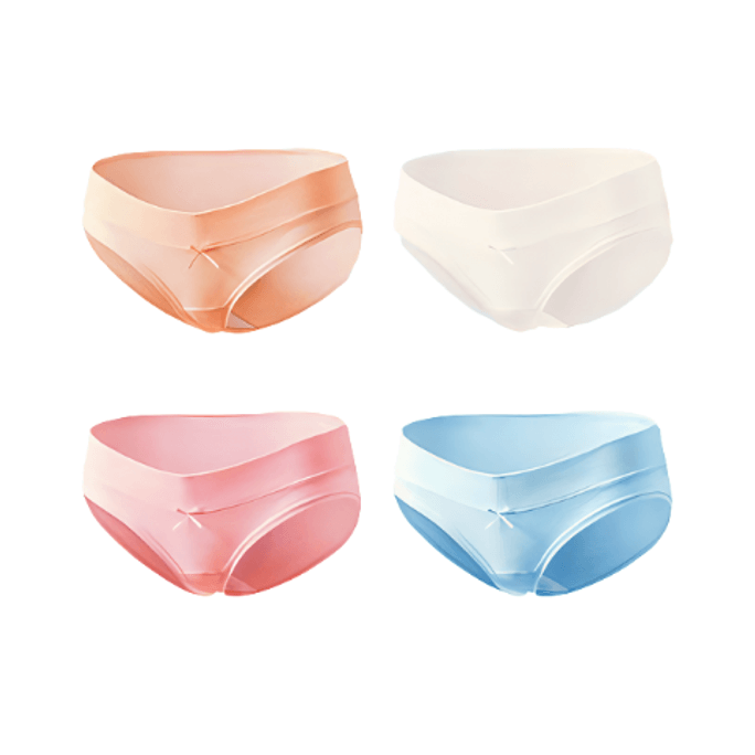 Maternity Panties Pure Cotton Low Waist Thin Pants XL4 Pack Color Mixed Hair