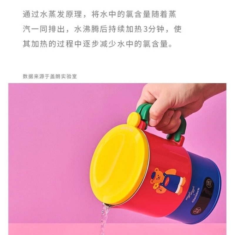 【中国直邮】 韩国 GLASSLOCK &Wiggle便携式可爱烧水壶折叠烧水杯恒温电热水壶旅行 一个装