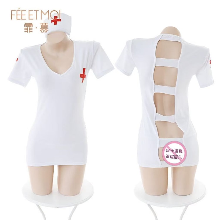 Sexy lingerie white role play adult doctor sexy female nurse professional  suit uniform temptation1 piece