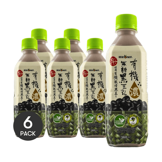 台湾统洋 有机无糖黑豆乳  360ml*6【6瓶装】【浓度up!!】