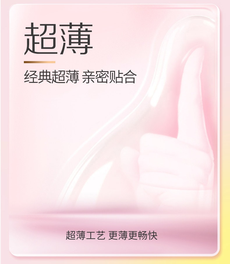 杰士邦 超潤玻尿酸保險套 天然乳膠安全套 超潤零感超薄潤滑安全保險套 10只裝