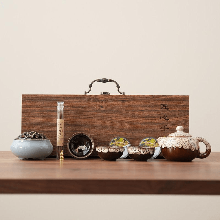 Kiln Changed Tea & Incense Gift Set For Clients, Chinese Cultural