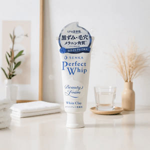 SENKA Perfect Whip F, Beauty Foam Facial Cleanser, 4.23oz. #White Clay