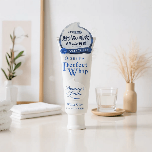 SENKA Perfect Whip F, Beauty Foam Facial Cleanser, 4.23oz. #White Clay