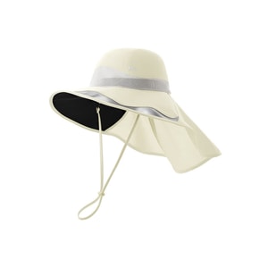 Kids UPF50+ Sun Hat – Neck Protection Fisherman Cap, Alpine White, 9.5cm Extended Brim