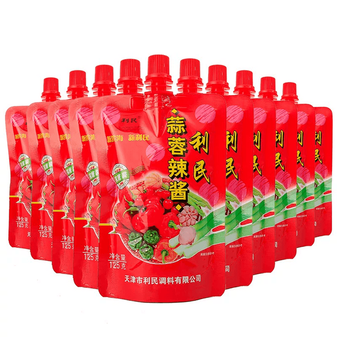 【中国直邮】 LIMIN 利民 蒜蓉辣酱125g*1袋烧烤辣椒酱家用下饭菜调料拌面拌饭酱