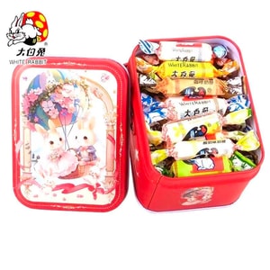 大白兔 奶糖【婚礼小兔铁盒】【王嘉尔推荐】上海小白兔牛奶糖 12种混合口味随机 21条 喜糖 经典国民奶糖 糖果零食