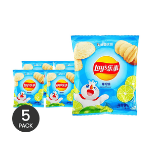 Lay's Collaboration Lime Flavored Potato Chips, 0.81 oz *5【5 Packs】