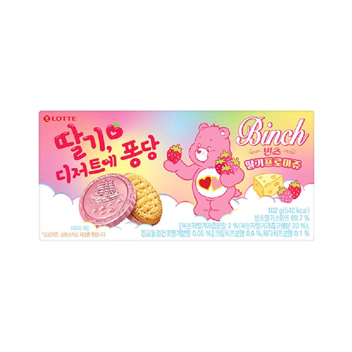 韩国LOTTE乐天 Binch草莓奶酪饼干102g