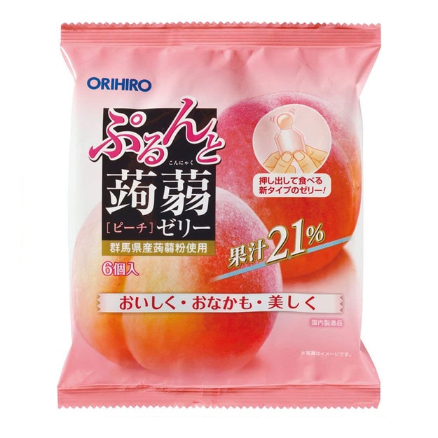 商品详情 - 【日本直邮】ORIHIRO 低卡 蒟蒻果汁果冻 即食方便 白桃味 6枚装 - image  0