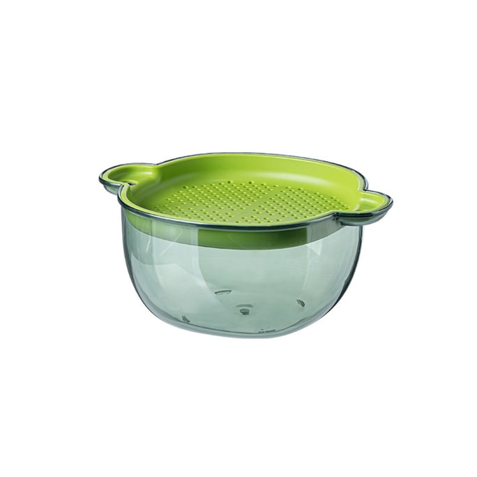 Drainer Basket With Lid Fruit Vegetable Filtering Basket PP Storage Box Green