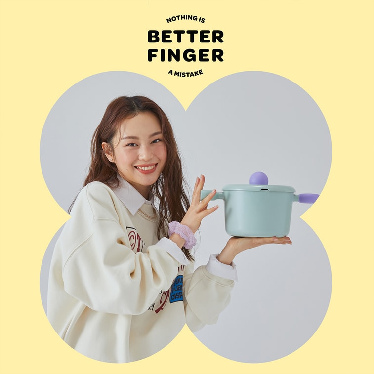 BETTER FINGER Cast Aluminum Casserole Pot Stockpot with Lid Blue 7" 8