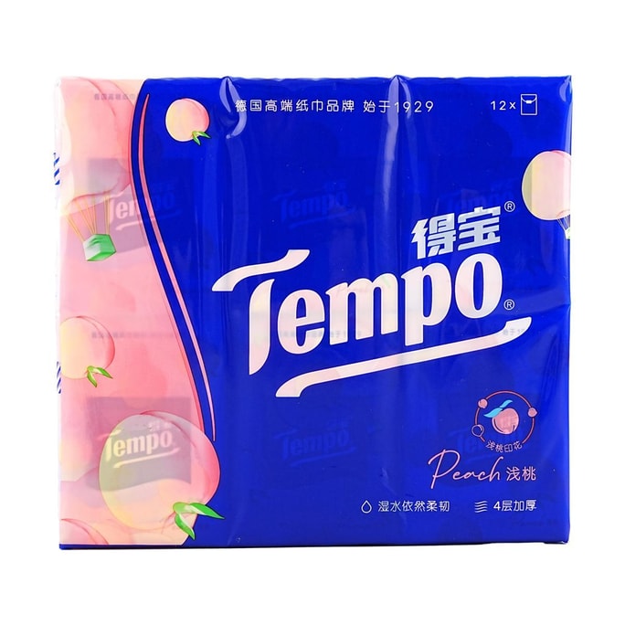 Sweetheart Peach Flavor Mini Handkerchief Paper, 12 packs