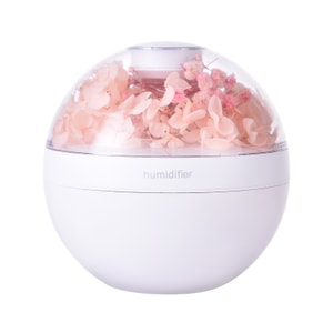 【中國空運直郵】 晶雅家 補水噴霧永生花加濕器 USB充電接口臥室迷你氣氛燈加濕器 粉紅色 一裝