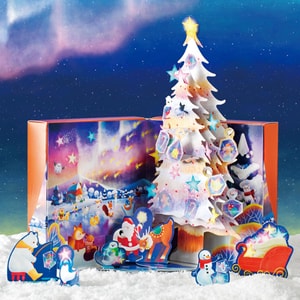 日本ROYCE若翼族 湖上溜冰場 巧克力糖果 彈出式禮盒 8種 44枚裝【超美立體書巧克力禮盒】【附帶裝飾物】