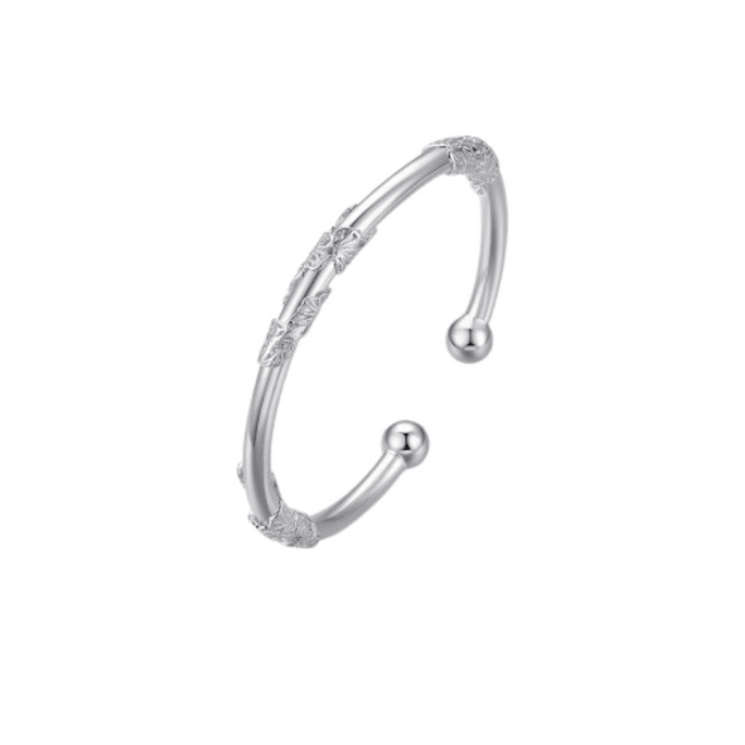 Sterling silver bracelet filigree silver bracelet 1 set S990 open solid bracelet children's girlfriend birthday gift