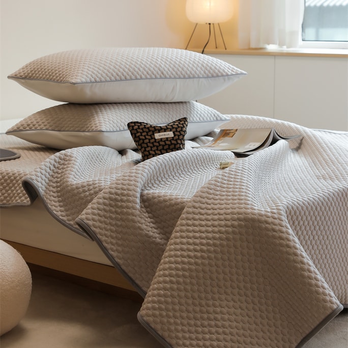 Dot Breeze Cooling Mat Set 3Pcs Set(includes 2 Pillowcases) King Size Khaki