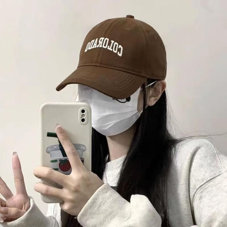 亲太太 棒球帽女新款字母刺绣防晒鸭舌帽韩版百搭帽子显脸小  黑色  可调节 一个 3