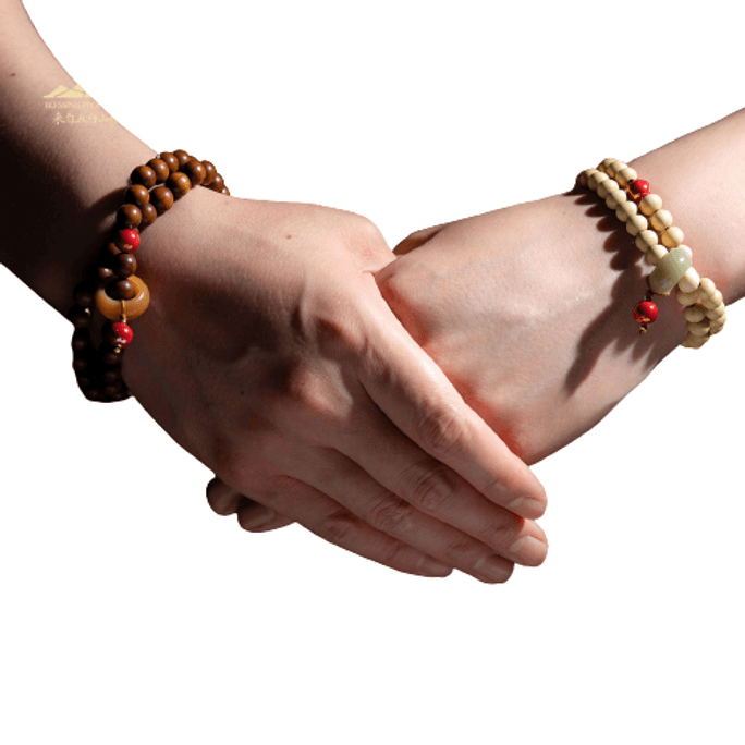 [ Wutai Mountain ] Fortune & Harmonious Love Couple Abelia Wooden Beads Bracelet