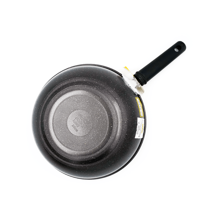Polar Bear Non-Stick Cast Iron Wok Small Wok Pan with Iron Lid Wooden Handle Suitable for All Stoves, 9 Mini Wok