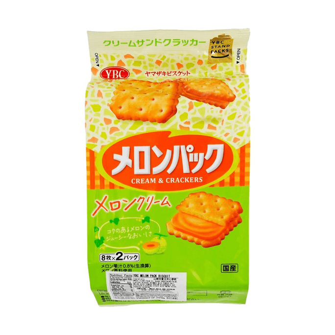 日本YBC山崎 蜜瓜奶油味夾心餅乾 16枚入 148.8g