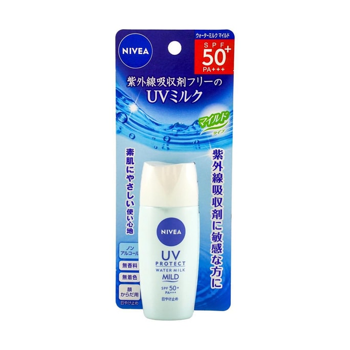 NIVEA Sun Protect Water Milk Mild Sunscreen, SPF50+ PA+++, 1.01 fl. oz
