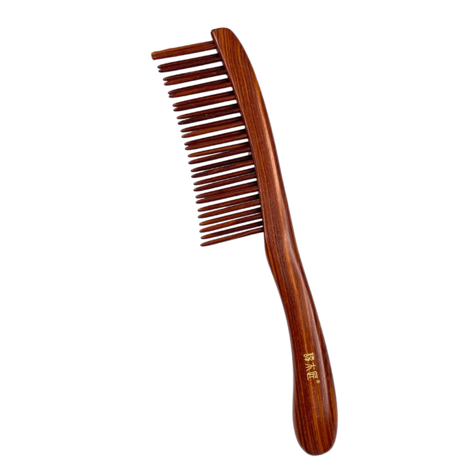 Tan Mujiang Tooth-inserted Red Wood Comb 1count