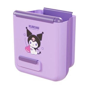 Sanrio Wall-Mounted Foldable Trash Can, Purple, Punch-Free Kitchen Bathroom Storage