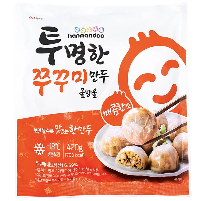 [Hanmandoo] 美味韩国小章鱼辣饺子 冷冻餐或小吃 (薄皮) (420 克)