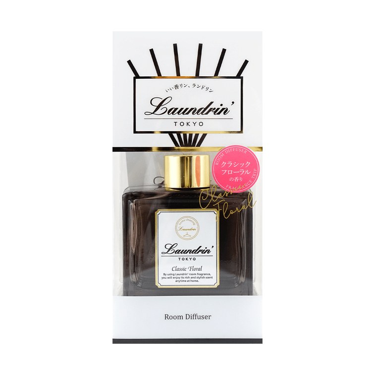 日本LAUNDRIN'  无火香熏 室内扩香 香水棒 植物萃取香薰 经典花香 80ml 5