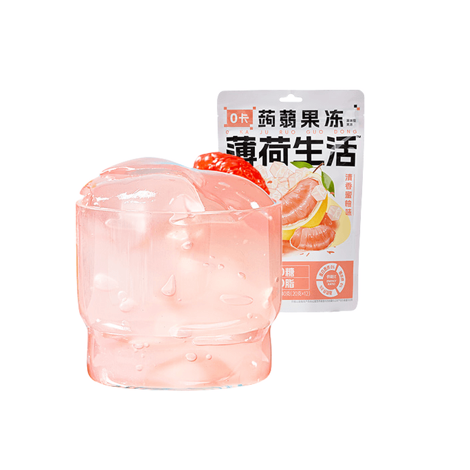 【中國直郵】薄荷健康 果凍 0卡0糖0脂 魔芋果凍 清香蜜柚口味 240g/袋