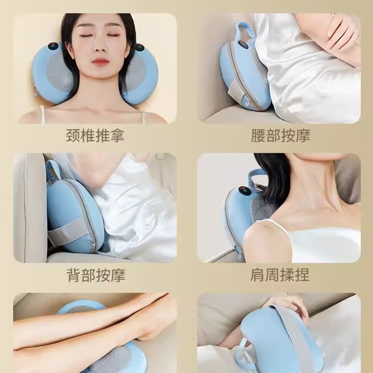 M3 Cervical Massager Back Lumbar Kneading Wireless Full Body Massage Pillow Tech Cloth Sky Blue 3